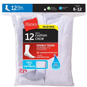 Hanes Double Tough Men's Crew Socks